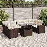 vidaXL 8-dijelni set vrtnih sofa s jastucima smeđi od poliratana | shoptok.hr