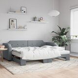 The Living Store Izvlečna dnevna postelja svetlo siva 90x200 cm blago - Izvlečna Dnevna Postelja, (21509014) | Shoptok.si