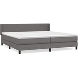  s oprugama i madracem sivi 200x200 cm od umjetne kože | shoptok.hr