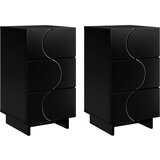 Noćni ormar 2 pcs Crna 33,5 x 34,5 x 60 cm Konstruirano drvo | shoptok.hr