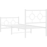  Metalni okvir kreveta uzglavlje i podnožje bijeli 80x200 cm | shoptok.hr