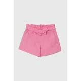 United Colors Of Benetton Otroške bombažne kratke hlače roza barva
