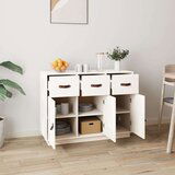  Komoda bela 100x40x75 cm trdna borovina, (20654772) | Shoptok.si