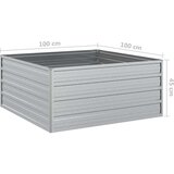vidaXL Visoka greda 100x100x45 cm pocinkano jeklo srebrna | Shoptok.si