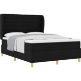  Krevet na povišenju s madracem Crn 140x200 cm Tkanina | shoptok.hr