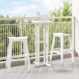 vidaXL 3-delni vrtni bar set bela HDPE | Shoptok.si