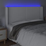  LED uzglavlje bijelo 203x16x118/128 cm od umjetne kože | shoptok.hr