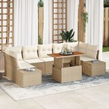 vidaXL set od 8 komada vrtnih sofa s jastučićima bež poli ratan Cijene
