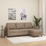  Trosjed s tabureom boja cappuccina 180 cm od umjetne kože | Eponuda.com