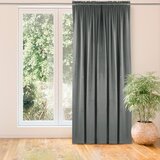  Curtain VILA color graphite style classic 5 cm pole pocket with 3 cm fringe velvet 200x270 HOMEDE | shoptok.hr