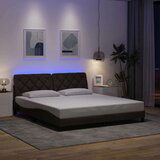  Posteljni okvir z LED brez vzmetnice temno rjav 180x200cm blago, (21792091) | Shoptok.si
