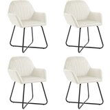 vidaXL Jedilni stoli 4 kosi krem žamet | Shoptok.si