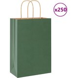  Papirnate vrećice 250 kom s ručkama zelene 21x11x31 cm | shoptok.hr