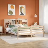vidaXL Knjižna postelja brez vzmetnice 200x200 cm trdna borovina Cene