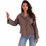 RUE PARIS Shirt-IT-KS-FL5779.87-dark beige | Shoptok.si