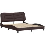 vidaXL Posteljni okvir z vzglavjem temno rjav 140x200 cm blago, (21088942) Cene