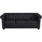  Chesterfield kavč dvosed in trosed um. usnje črne barve, (20597564) | Shoptok.si