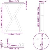  Noge za blagovaonski stol 2 kom Bijele 50 x (72-73,3) cm Čelik | shoptok.hr