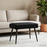  Klupa s gumbastim tkanjem Crna 60 x 40 x 45 cm Baršun | shoptok.hr