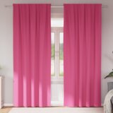 vidaXL Zavjese sa zavjesama 2 pcs Svijetla roza 260 x 140 cm Poliester | shoptok.hr