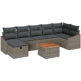 vidaXL 8-delna vrtna kavčna garnitura z blazinami siva poli rattan | Shoptok.si