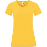 Fruit Of The Loom Iconic Yellow Women's T-shirt in combed cotton Cene
