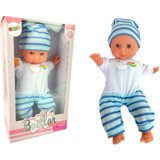  Lutka za igru beba u prugastoj pidžami 30 cm - plava | shoptok.hr