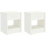 vidaXL Nočne omarice 2 kosa bele 35x30x40 cm trdna borovina Cene
