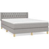  Krevet s oprugama i madracem svjetlosivi 140x190 cm od tkanine | shoptok.hr