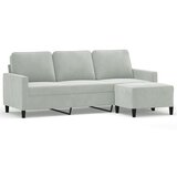  The Living Store Trosed s stolčkom za noge svetlo siv 180 cm žamet - Trosed S Stolčkom Za Noge, (21447990) | Shoptok.si