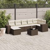 vidaXL 8-dijelni set vrtnih sofa s jastucima smeđi od poliratana | shoptok.hr
