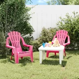 vidaXL Vrtni stoli 2 kosa za otroke roza 37x34x44 cm PP videz lesa