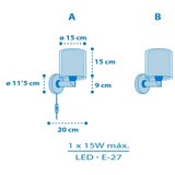 Dalber 41579T - Dečija zidna lampa BABY TEDDY 1xE27/15W/230V plava | Eponuda.com