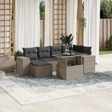  7-dijelni set vrtnih sofa svjetlosivi od poliratana | shoptok.hr