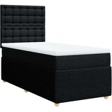 vidaXL Krevet s oprugama i madracem crni 90x200 cm od tkanine | shoptok.hr