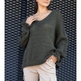  Green V-neck sweater Gista | shoptok.hr
