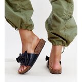 Gemre Black cork-soled flip-flops with a bow Petresa | Shoptok.si