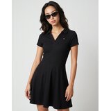 Tommy Jeans Kratke obleke TJW RIB F F POLO MINI DRESS EXT Črna | Shoptok.si