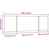  Magnetna bijela ploča sklopiva 160 x 60 x 1,7 cm aluminijska | shoptok.hr
