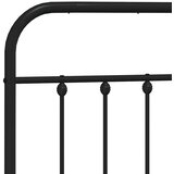  Metalni okvir za krevet s uzglavljem crni 120x190 cm | shoptok.hr