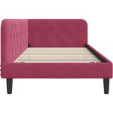  Kutni okvir kreveta Vinska crvena 90 x 190 cm Baršun | shoptok.hr