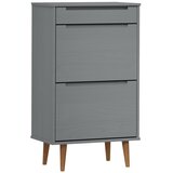 Ormarić za cipele MOLDE sivi 59,5x35x103 cm masivna borovina | shoptok.hr