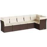  6-dijelni set vrtnih sofa od poliratana s jastucima smeđi | shoptok.hr