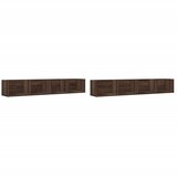 Maison Chic Stenska omarica - Zidna omarica 2 kosa rjavi hrast 99x18x16,5 cm inžen. les iu218, (22063486) | Shoptok.si