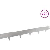  Ograda oko Travnjaka 20 pcs 100 x 12 cm Čelik Srebrna | shoptok.hr
