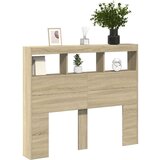Ormarić za uzglavlje s LED svjetlima boja hrasta 120x17x102 cm | shoptok.hr