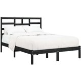  Posteljni okvir črn iz trdnega lesa 140x190 cm, (20645544) | Shoptok.si