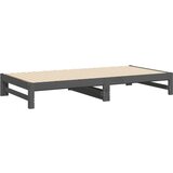  Dnevni ležaj na izvlačenje sivi 2x(90x200) cm masivna borovina | shoptok.hr