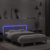  Okvir kreveta s uzglavljem LED siva boja betona 120x190 cm | shoptok.hr