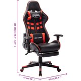 vidaXL Gaming stol z oporo za noge črno in rdeče umetno usnje | Shoptok.si